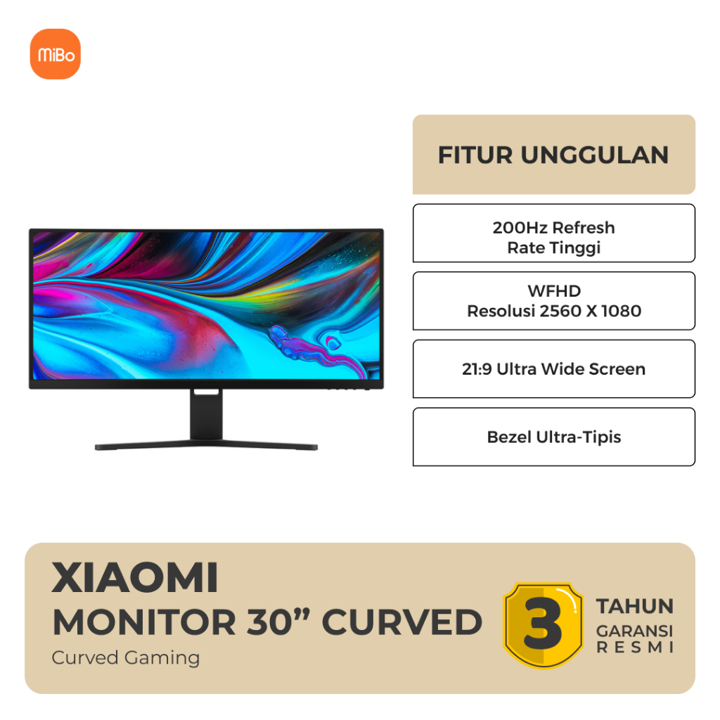 Jual Xiaomi Mi Monitor 30" Curved Gaming 1800R WFHD 200Hz DP HDMI AMD ...