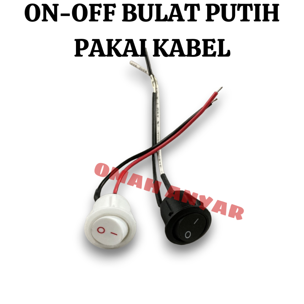 Jual Switch On Off Saklar On Off Bulat Hitam Putih 2 pin | Shopee Indonesia