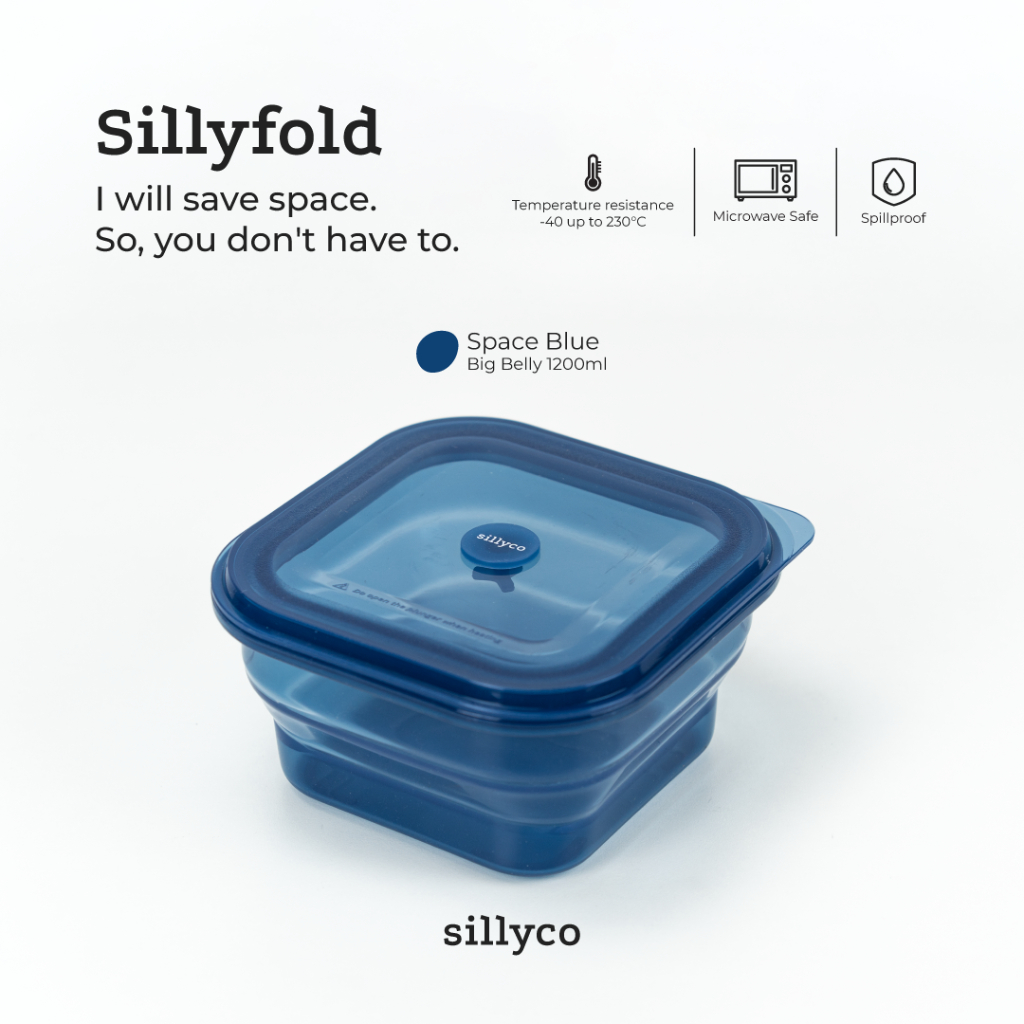 Jual Sillyco - Sillyfold Square Big Belly - Collapsible Silicone Lunch ...