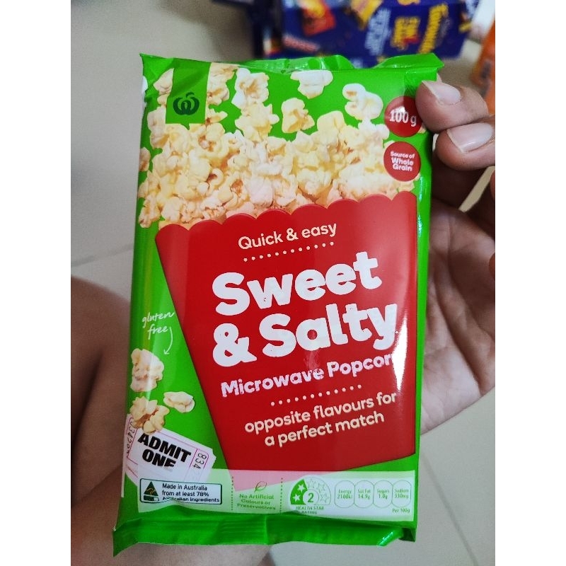 Jual Woolworths Sweet & Salty Microwave Popcorn 100g Australia Shopee