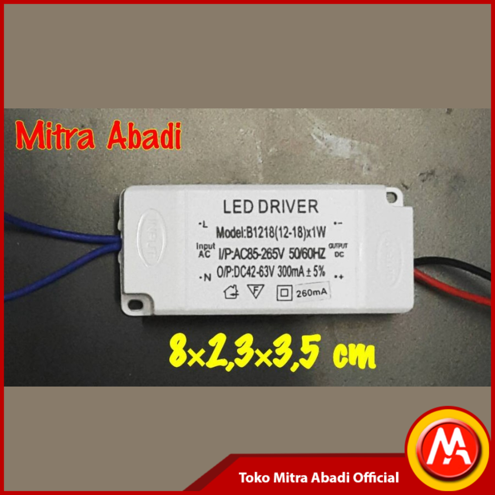 Jual LED Driver 12-18*1 Watt Casing Plastik | Shopee Indonesia