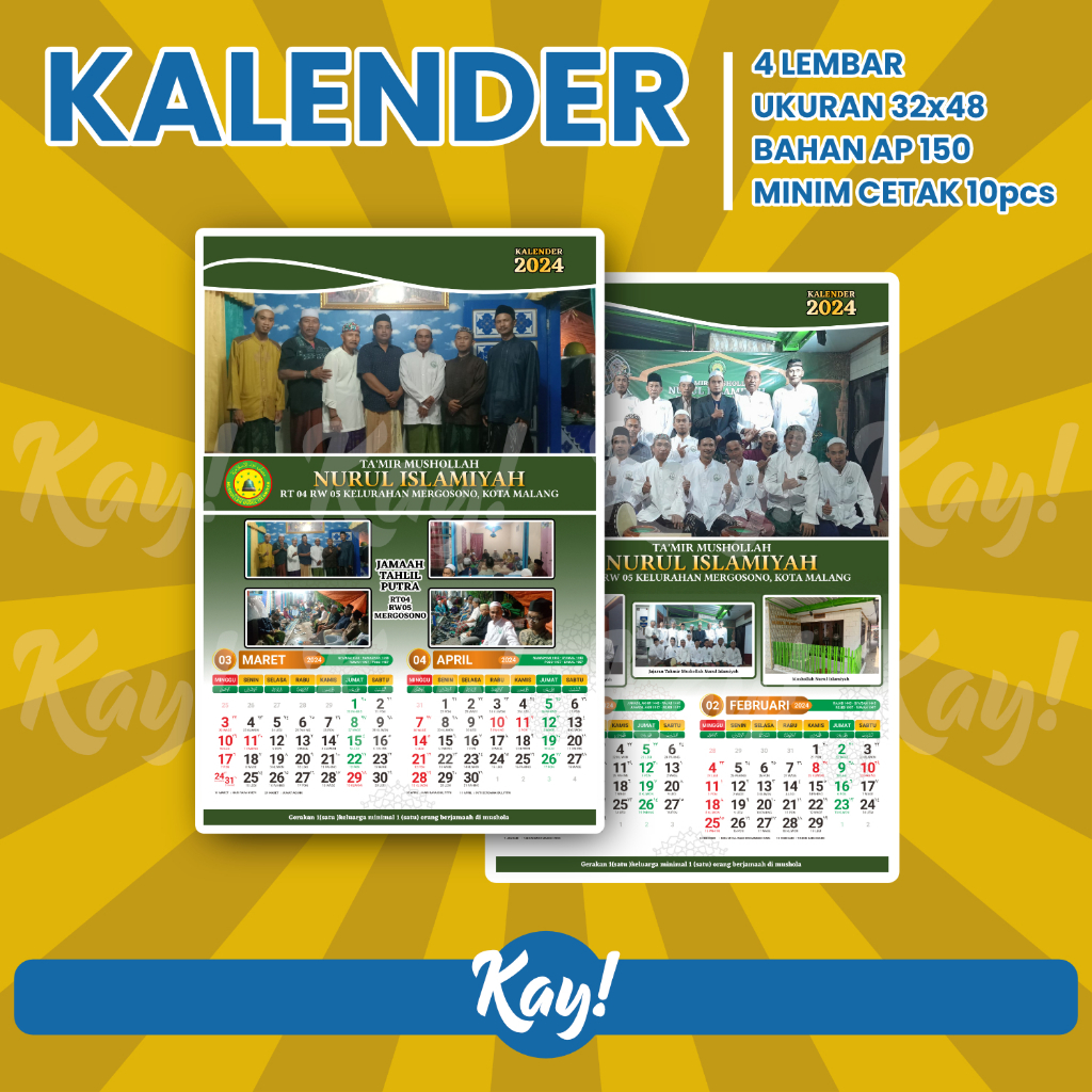 Jual Kalender ukuran 32x48/ Plus Foto/ Untuk Jamaah, Keluarga, atau ...