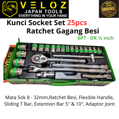 Jual Veloz Kunci Sok Shok Shock Set 25 Pcs CR-V 8-32 MM | Shopee Indonesia