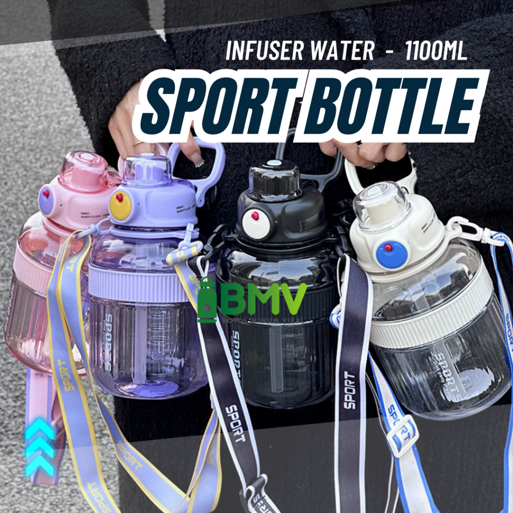 Jual Botol Minum Viral Bening Transparan Sport Bottle Travel Infused ...