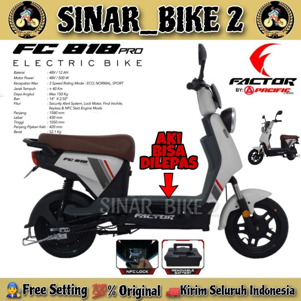 Jual Sepeda Listrik FACTOR FC 818 & FACTOR FC 818 PRO 500 Watt Electric ...