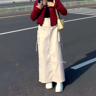 Cantiqu - Sonya Rok Cargo Kantong Serut Kargo Skirt Korean