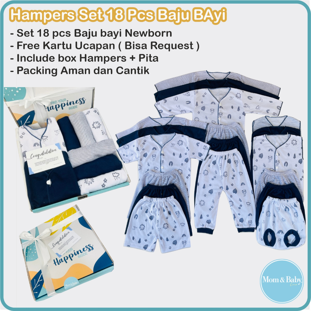 Jual [ FREE PAPER BAG ] Hampers Bayi Set 18 Pcs Baju Bayi Kado Lahiran ...