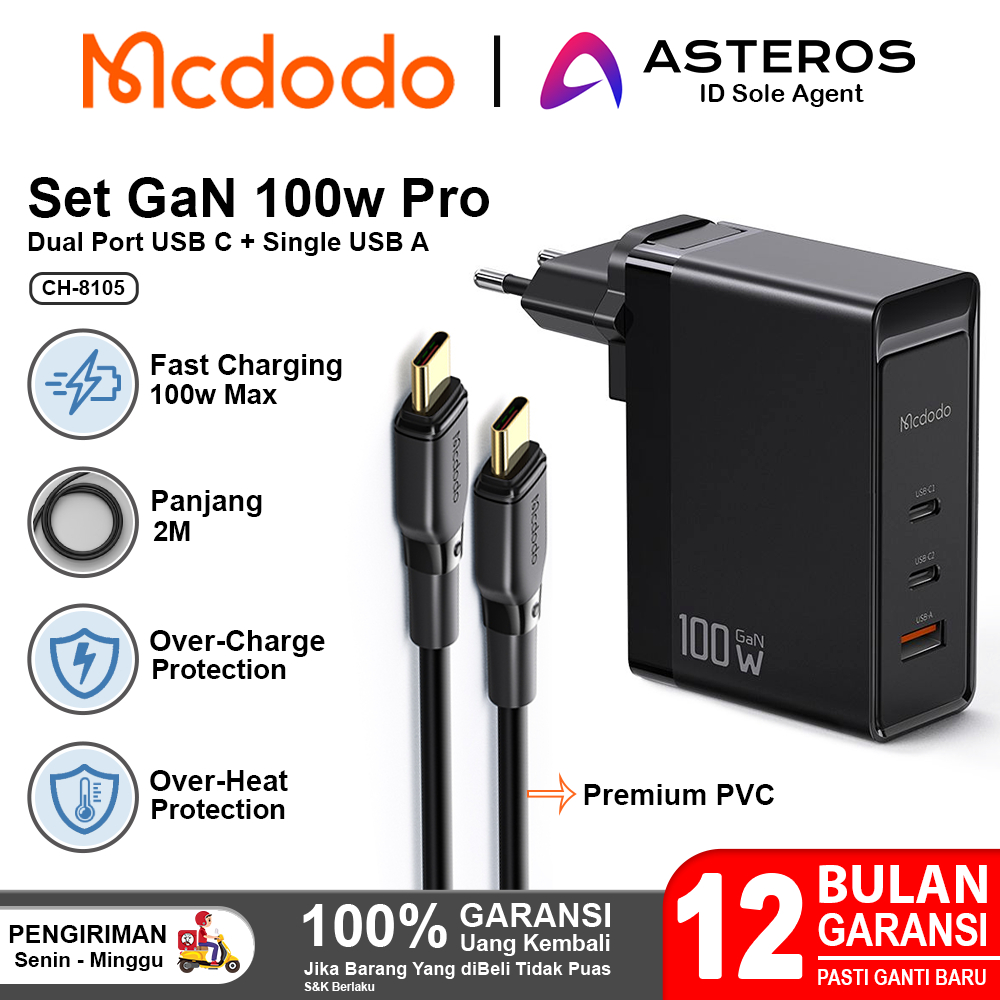 Jual Mcdodo Charger Gan Type C Fast Charging W W For Laptop Ch Shopee Indonesia