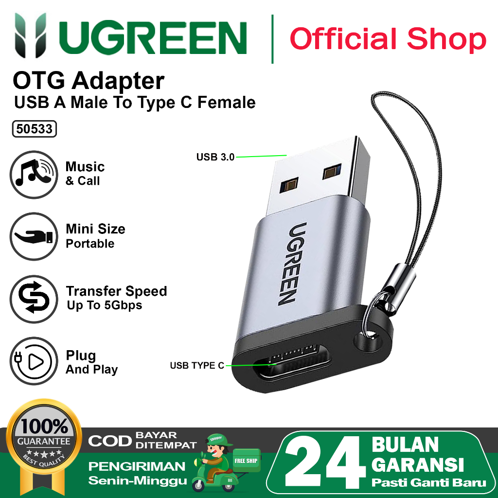 Jual Ugreen Otg Adapter Usb Type C Female To Usb A Male Max Gbps