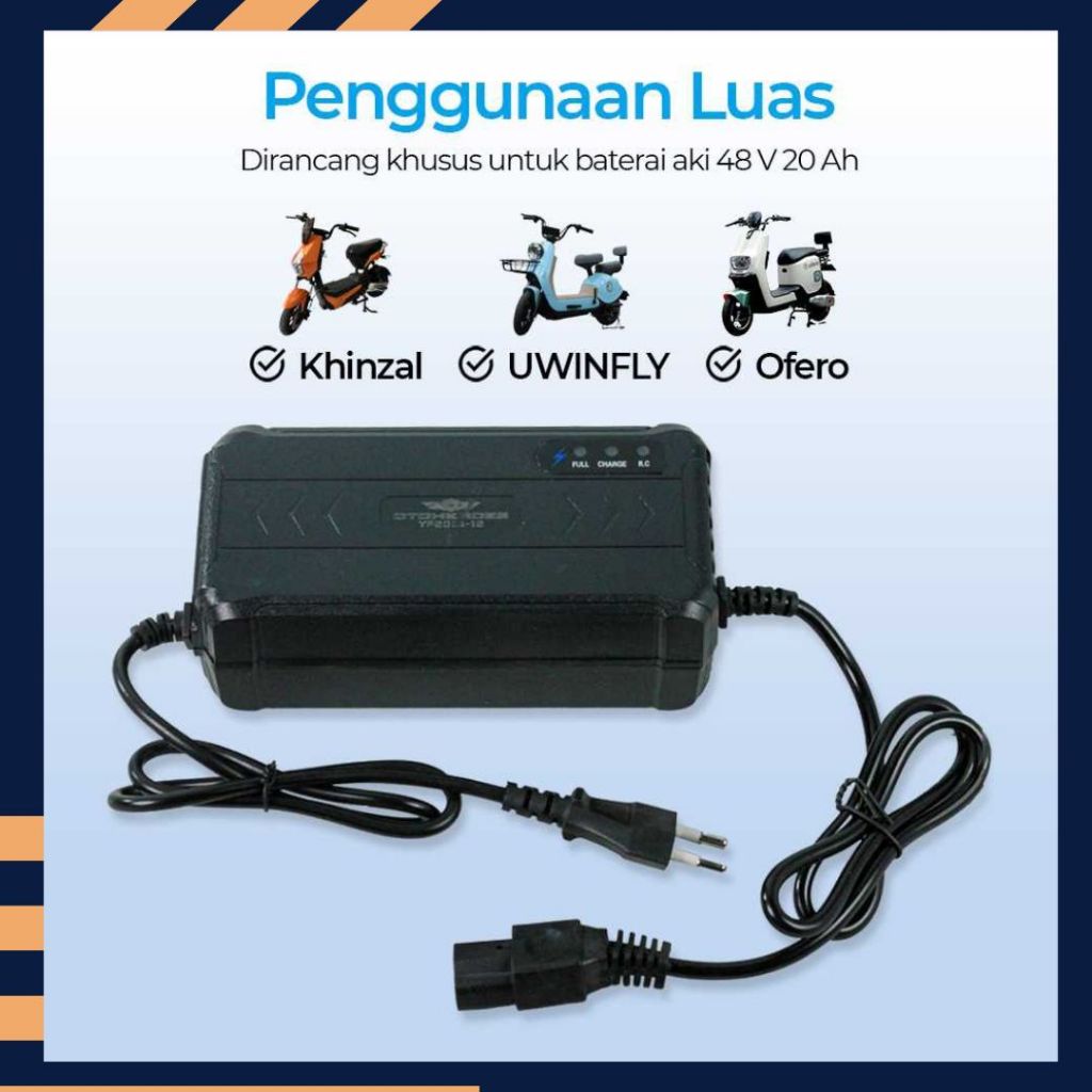 Jual Charger Baterai Converter Aki Motor Skuter 48V 20Ah 190W Casan