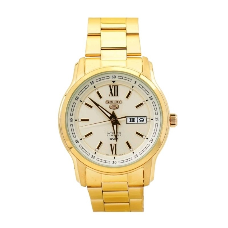 Jual Jam Tangan Pria Seiko 5 Snkp20k1 Automatic Light Gold Dial Gold Stainless Steel Strap