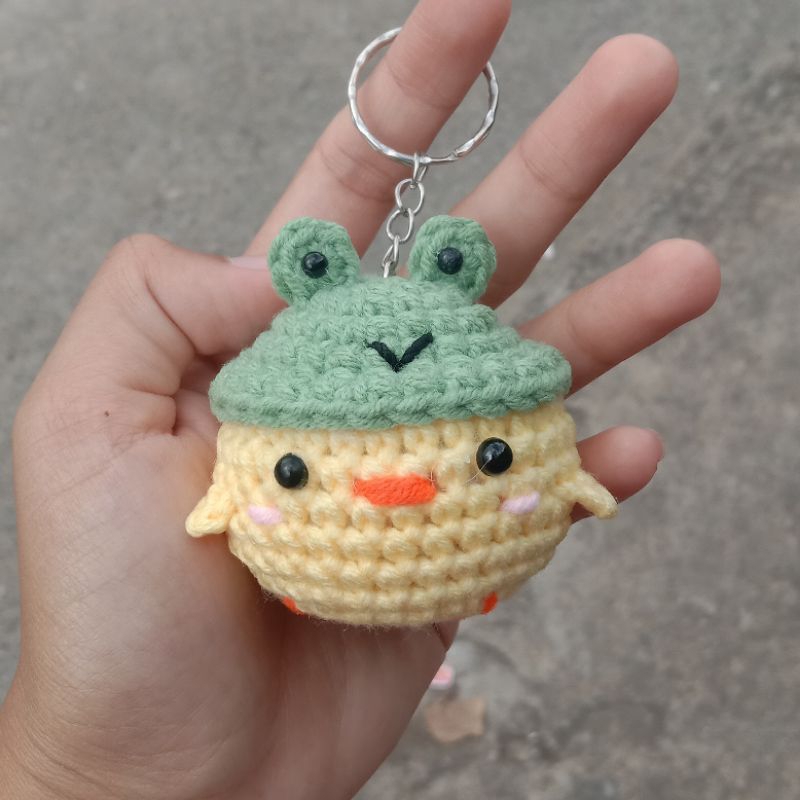 Jual crochet baby chick crochet keychain gantungan kunci lucu