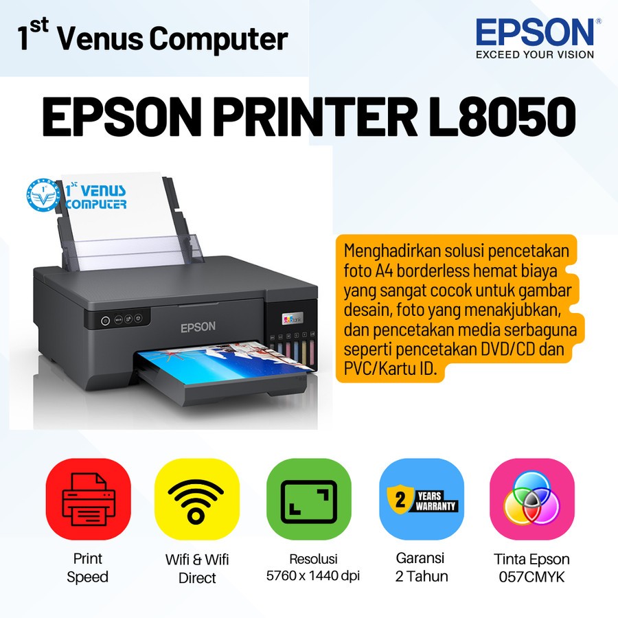 Jual Printer Epson L8050 Wifi Printer Photo Epson L8050 Pengganti L805 Shopee Indonesia 1276
