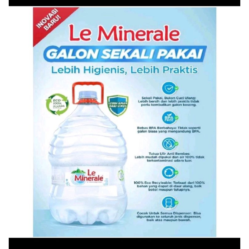 Jual Le Minerale Galon 15 Liter Air Mineral Shopee Indonesia 6889