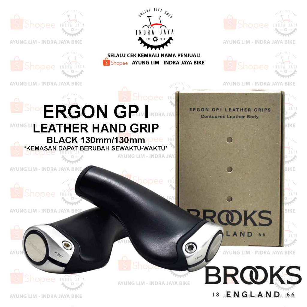 Jual BROOKS ERGON GP1 LEATHER HAND GRIPS SEPEDA - 130mm X 130mm