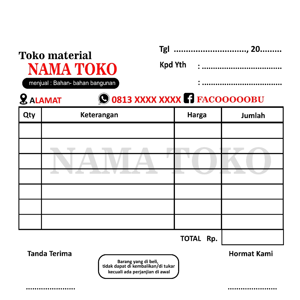 Jual NOTA CUSTOM UKURAN 1/6 FOLIO uk 10,5 x 10,5 cm (minimal order 6 ...