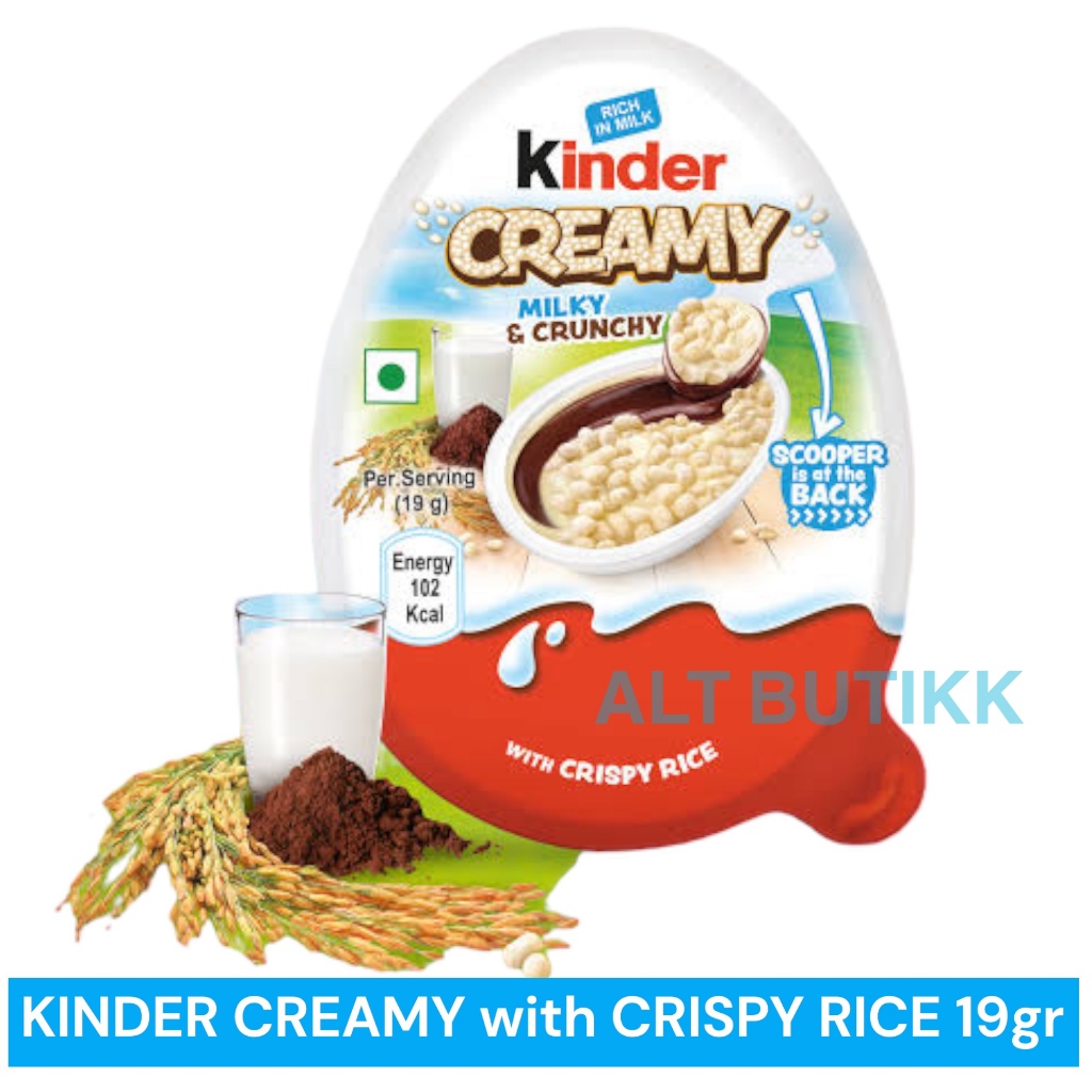 Jual KINDER CREAMY 19 GR | MILKY & CRUNCHY WITH CRISPY RICE | Shopee ...