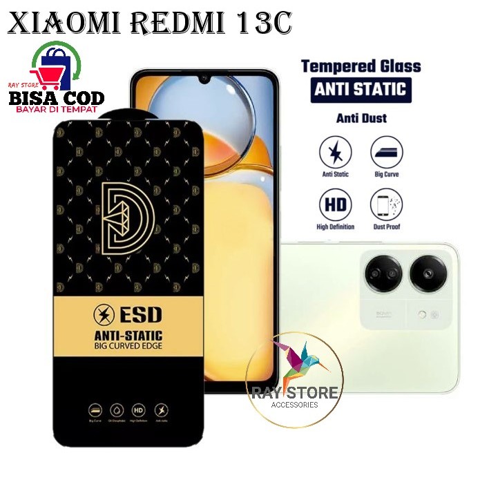 Jual TEMPERED GLASS PREMIUM UNTUK XIAOMI REDMI 13C TG ANTI STATIC ESD ...