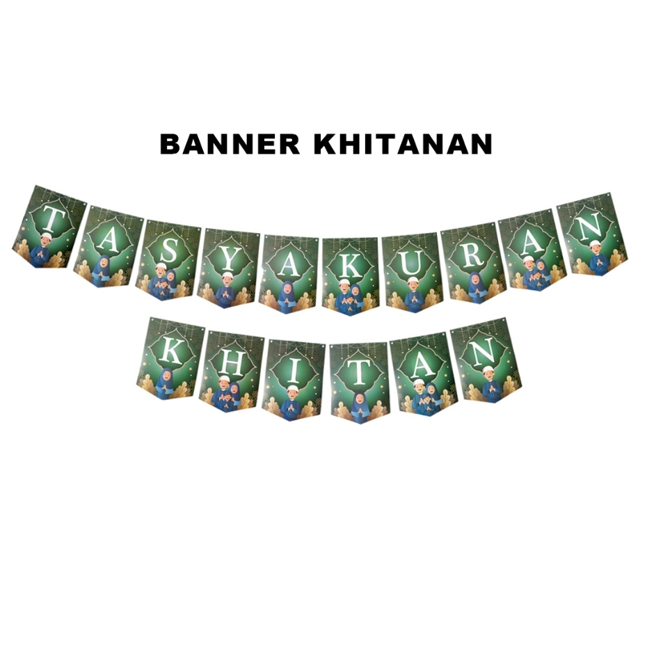 Jual Banner Tasyakuran Khitan Bunting Flag Tulisan Khitanan Shopee Indonesia