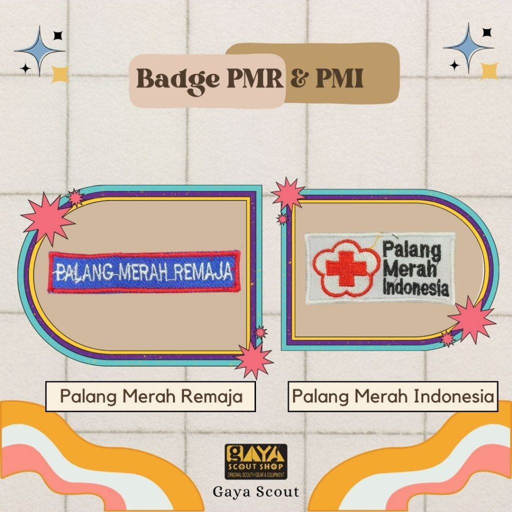Jual Badge Bordir PMR Biru dan PMI Putih Termurah | Shopee Indonesia