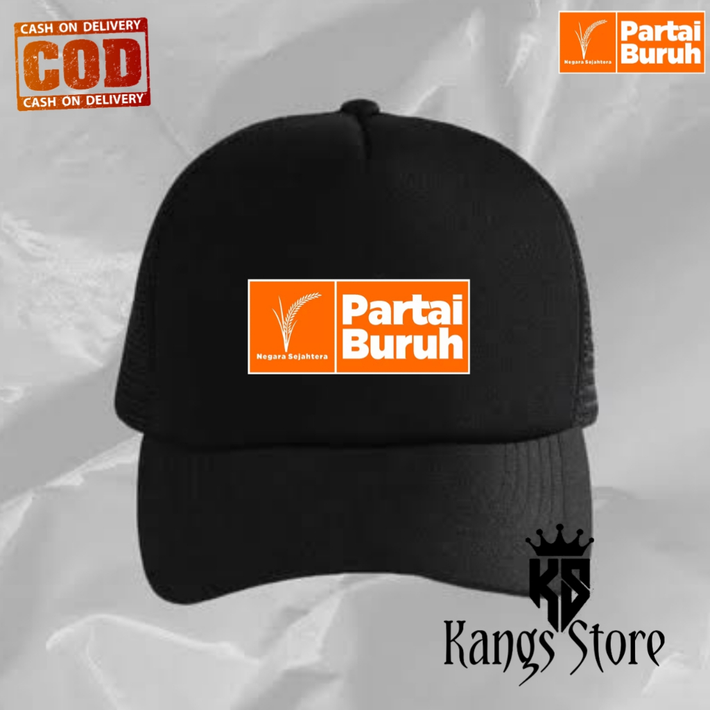 Jual topi partai buruh trucker custom sablon | Shopee Indonesia