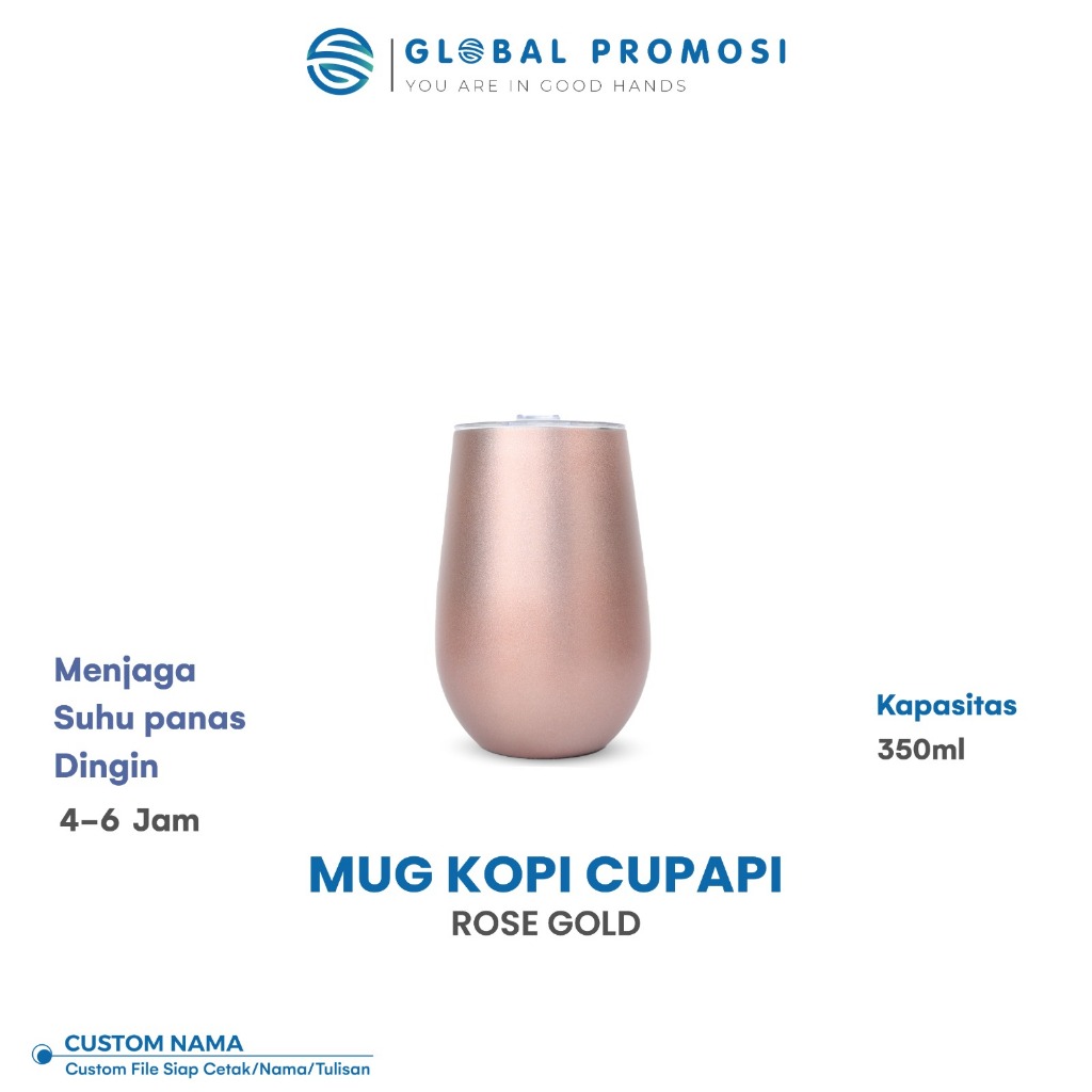 Jual Coffee Stainless Mug Egg Shaped Cupapi Custom Gelas Kopi Print UV ...