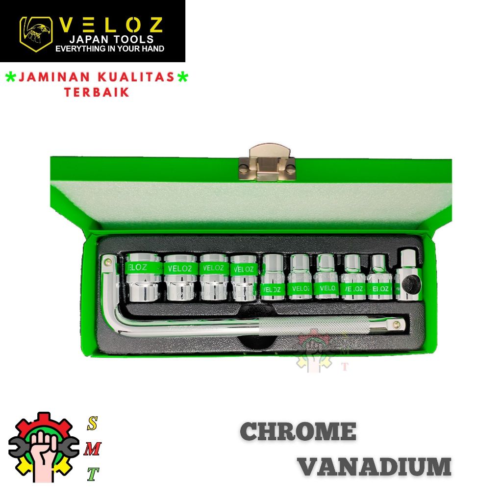 Jual Veloz Premium 12 PCS SOCKET SET 8-24mm 6PT 1/2