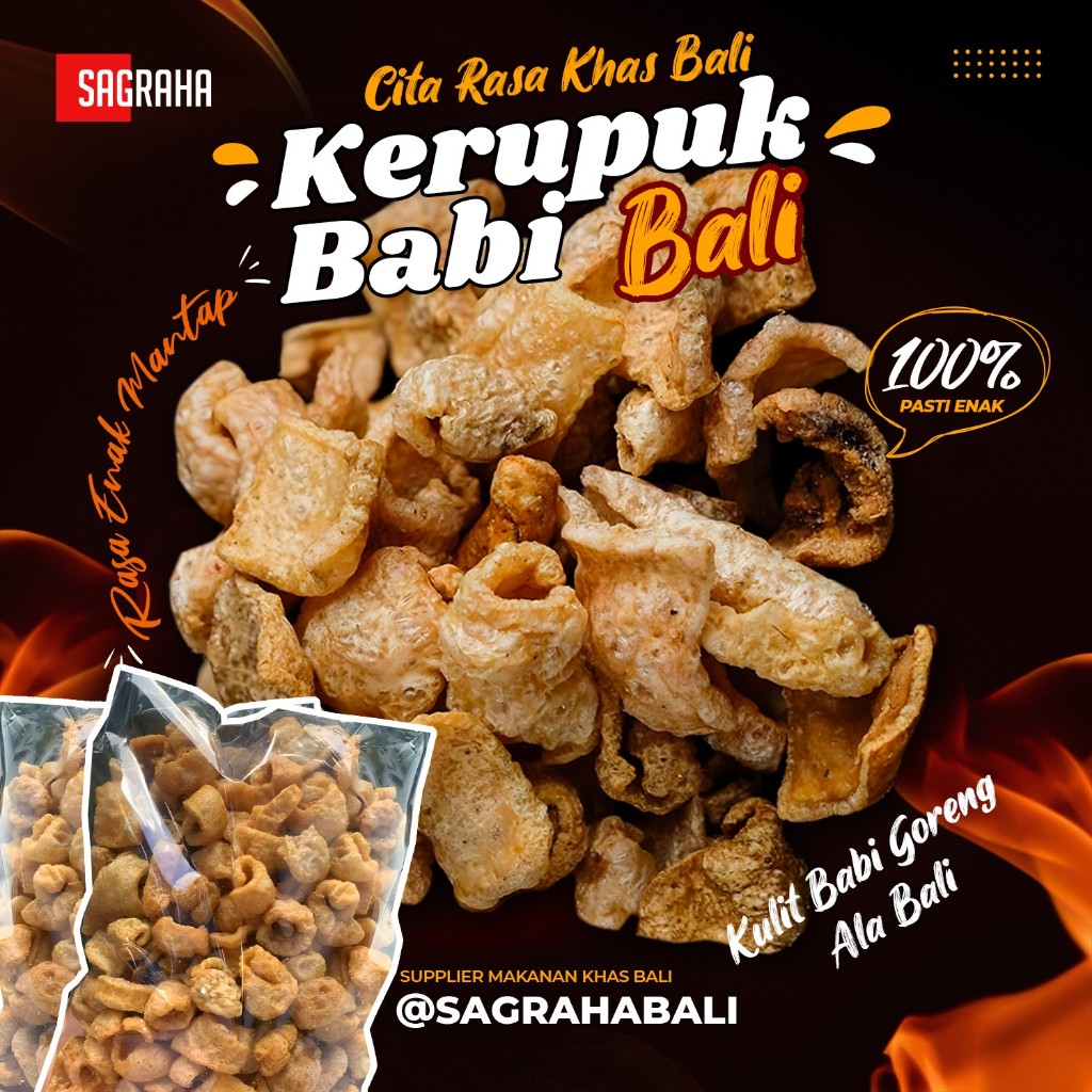 Jual Kerupuk Babi Khas Bali / Kulit Babi / Kulit Babi Crispy / SAGRAHA