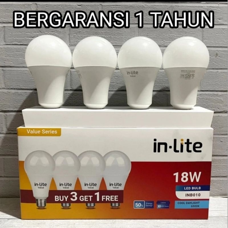 Jual PAKET LAMPU LED INLITE IN LITE 5 7 9 12 15 18 WATT 3PC BONUS 1PC ...