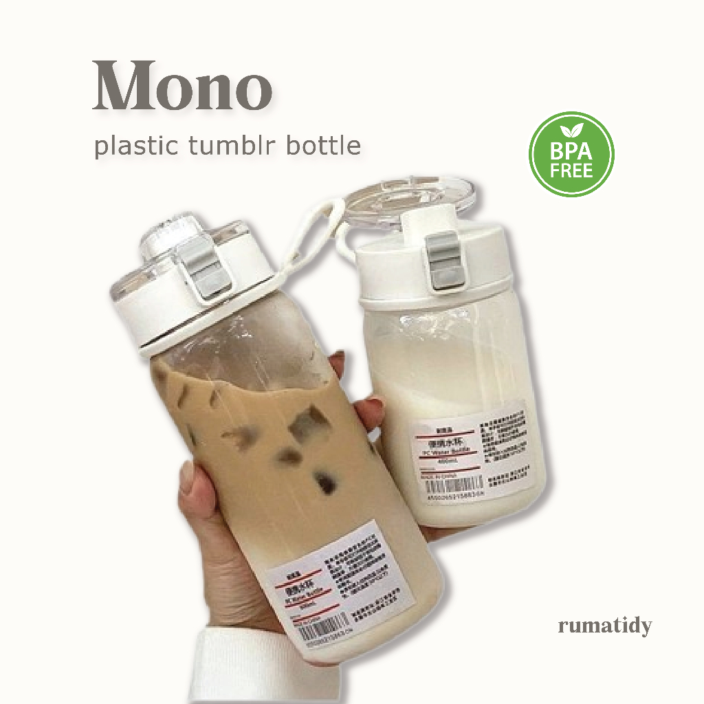 Jual 【RUMATIDY】MONO Botol Minum Putih Transparan Bening Estetik Botol ...