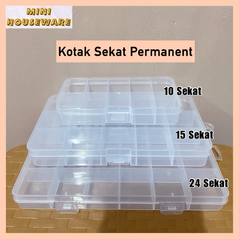 Jual SEKAT PERMANENT Kotak Plastik 10 Sekat / Kotak Plastik 15 Sekat
