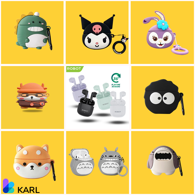 Jual Case Robot T60 Airbuds Silikon Casing TWS Earphone Kartun Lucu Soft Case 3D Shopee Indonesia