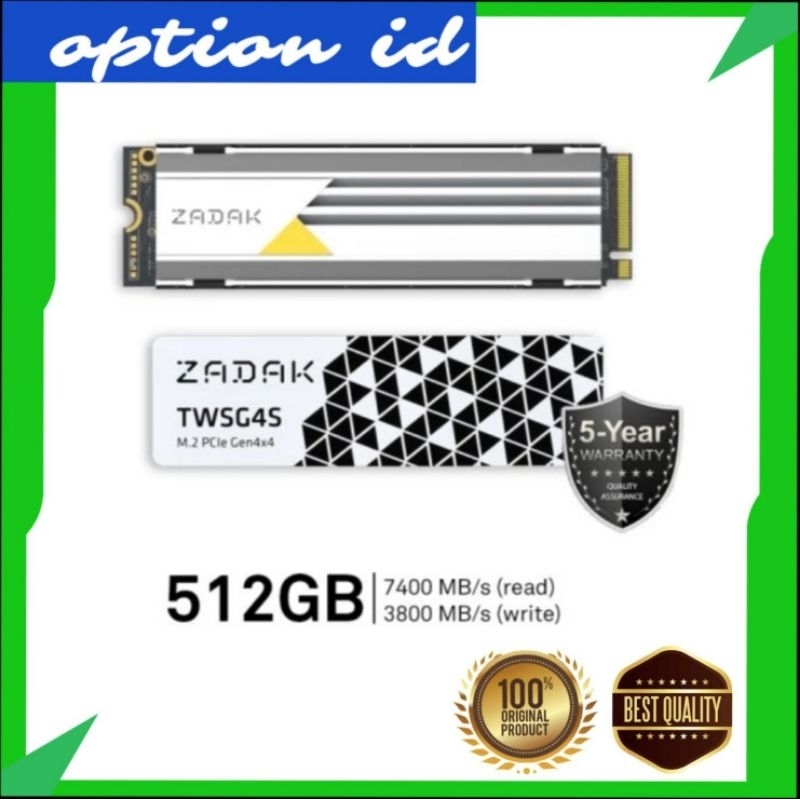Jual SSD M.2 Gen4 ZADAK TWSG4S 512GB NVMe 2280 PCIe 4.0 Gen 4