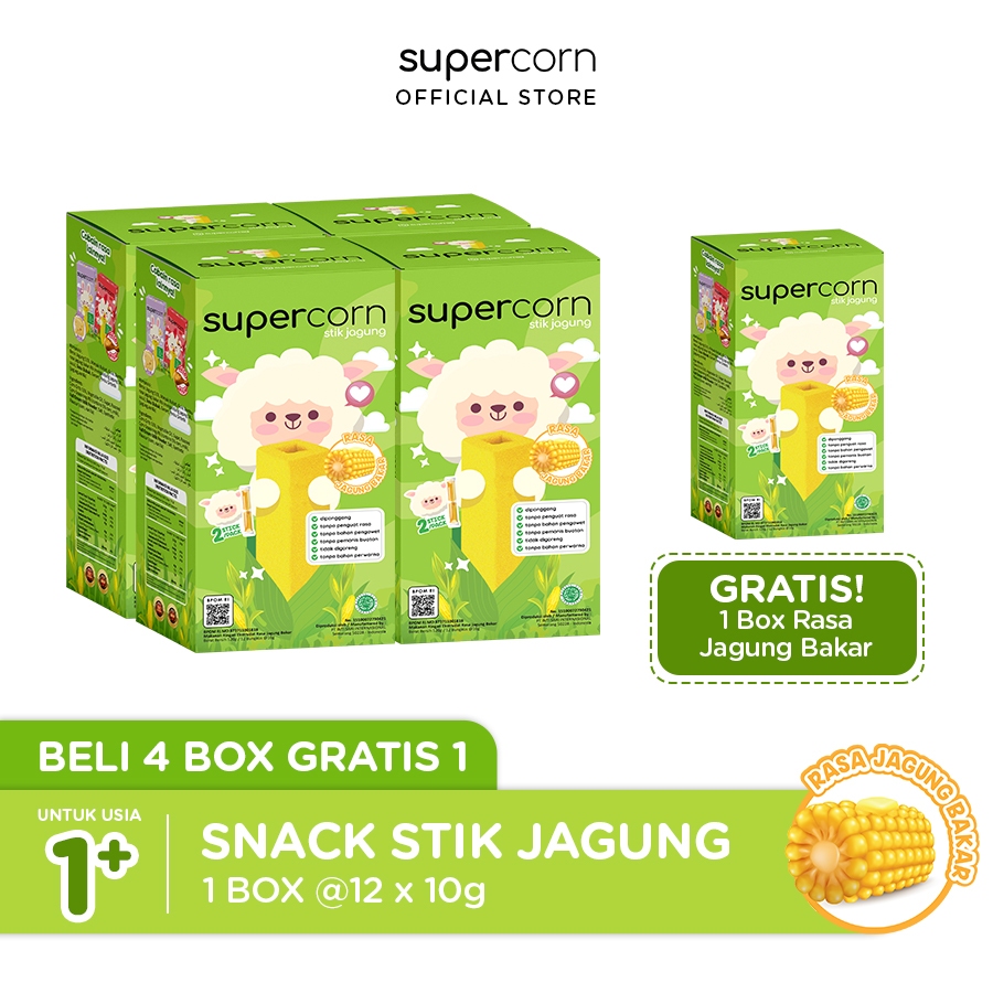 Jual Buy 4 Get 1 Supercorn Stick Jagung Rasa Jagung Bakar 10gr | Shopee ...