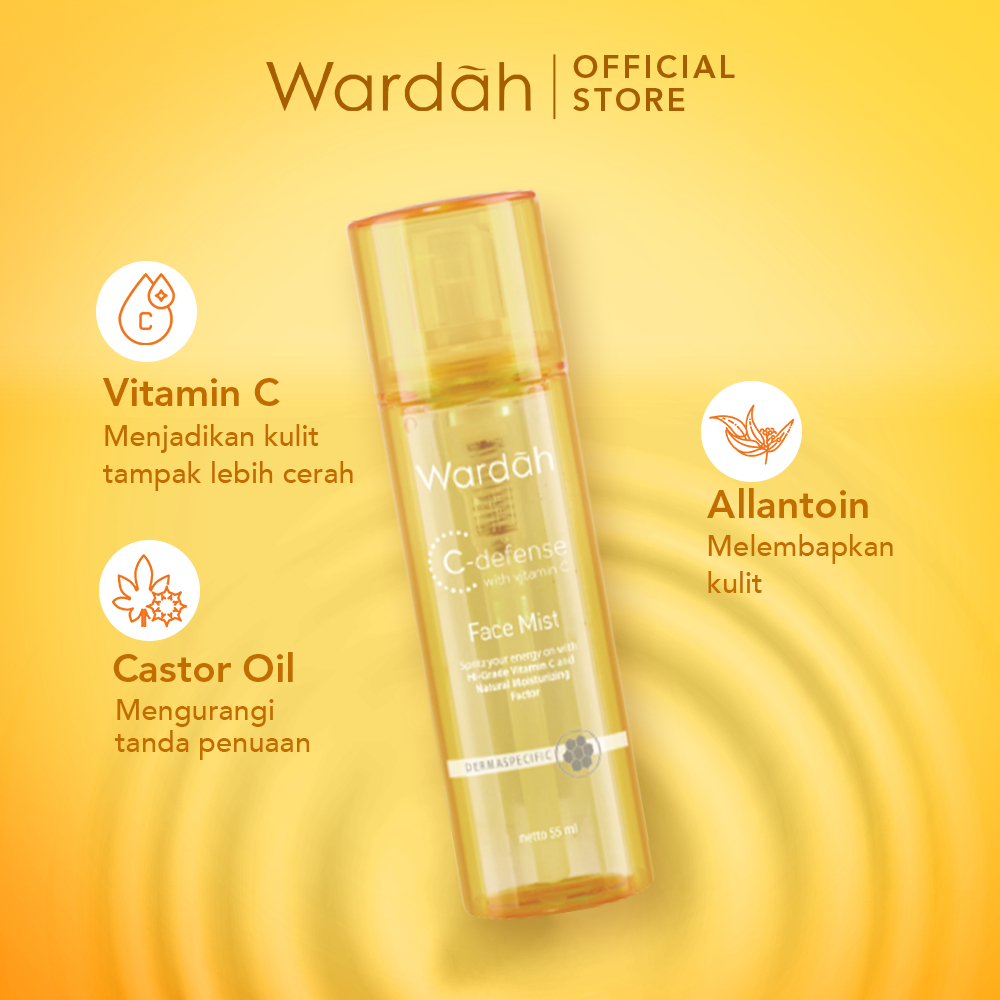 Jual Wardah CDefense Face Mist 55 ml Face Mist dengan HiGrade Vitamin C yang Mencerahkan dan