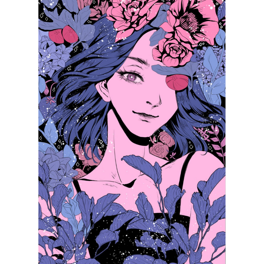 Jual Poster Aesthetic Hiasan Bunga Cantik Floral Girl Art Prints ...