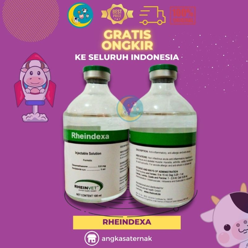 Jual RHEINDEXA (Dexamethasone) @100 ml - Obat Bengkak dan Alergi Hewan ...