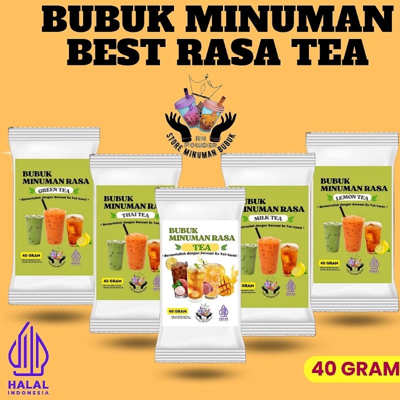 Jual BUBUK MINUMAN PREMIUM RASA TEH 40GR SERBUK MINUMAN KEKINIAN ...