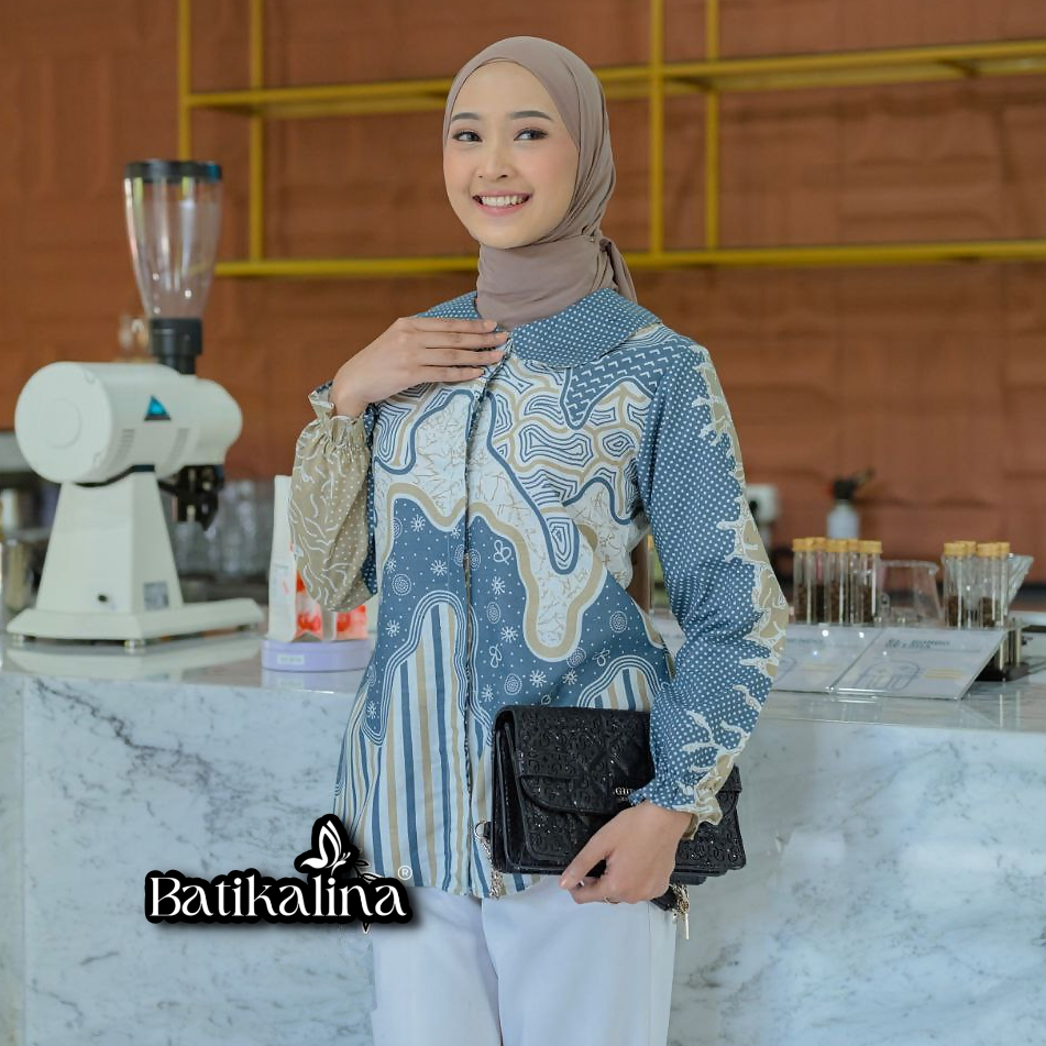 Jual Baju Batik Wanita Modern Atasan Blouse Batik Kerja Kantor Wanita ...