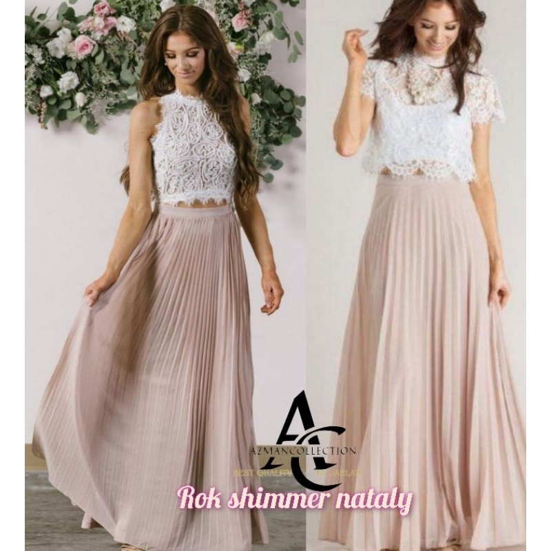 Jual ROK PLISKET SHIMMER NATALY BY AZ COLLECTION--ROK CANTIK
