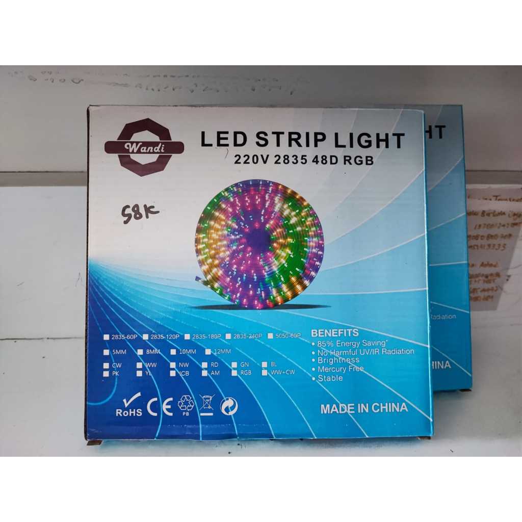 Jual Lampu led strip light 7 Meter 220V 2835 RGB WANDI | Shopee Indonesia