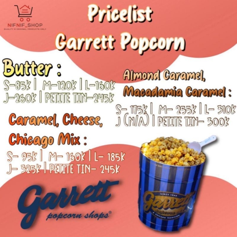 Jual (PRE ORDER) Garrett PopCorn Malaysia | Shopee Indonesia