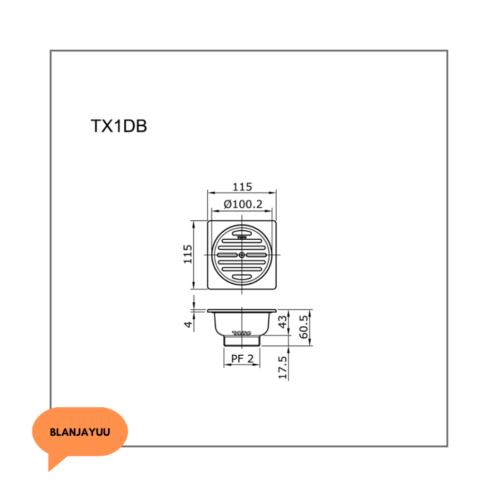 Jual TOTO Floor Drain TX1DB | Shopee Indonesia