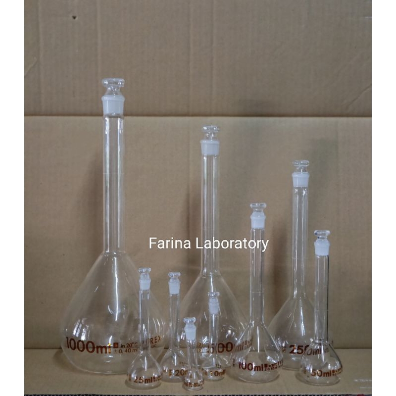 Jual Labu Ukur-Volumetric Flask 250ml Tutup Glass Pyrex Class A ...