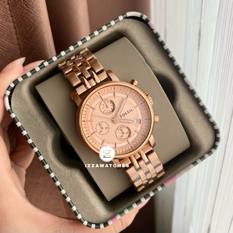 ES3380 Boyfriend Chronograph Rose Tone Stainless Steel Watch