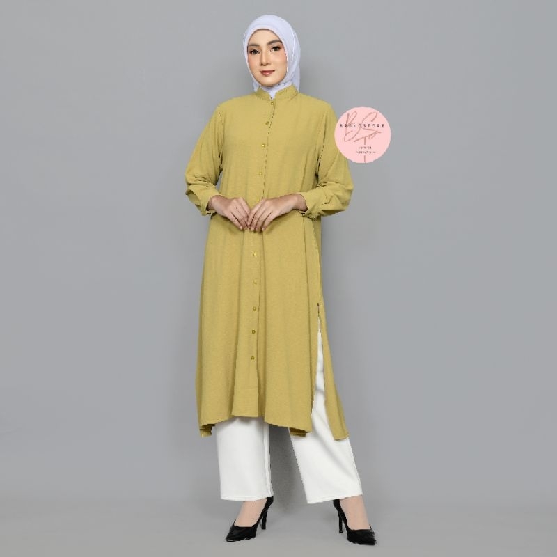 Jual Brandstore Long Tunik Shakila Botega Crinkle Airflow Kemeja