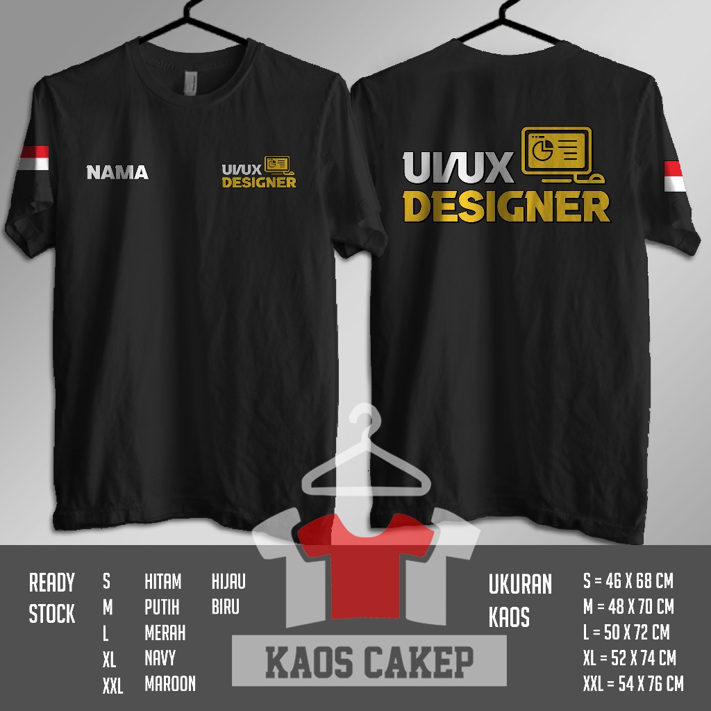 Jual Kaos UI UX Designer Gratis Nama Kamu Kaos Distro | Shopee Indonesia