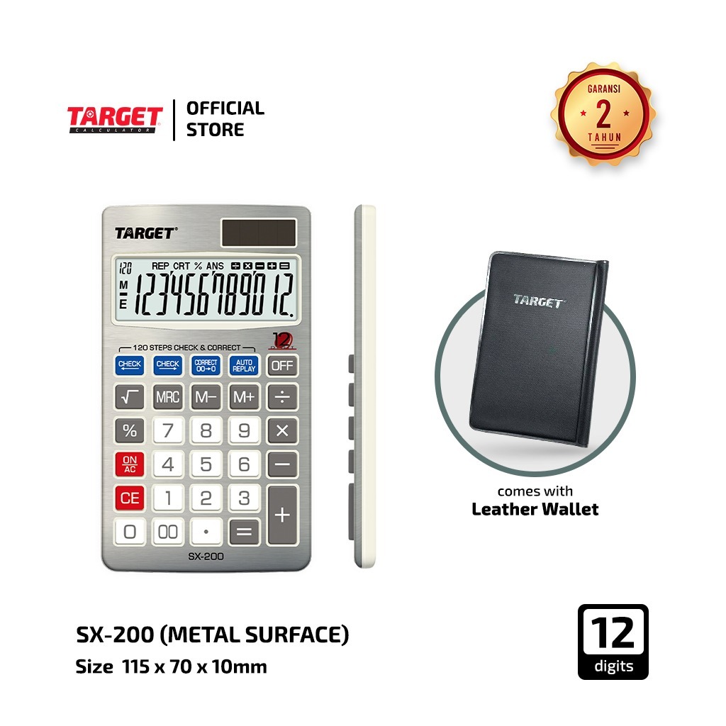 Jual Target SX-200 - Pocket Calculator - 12 Digit | Shopee Indonesia