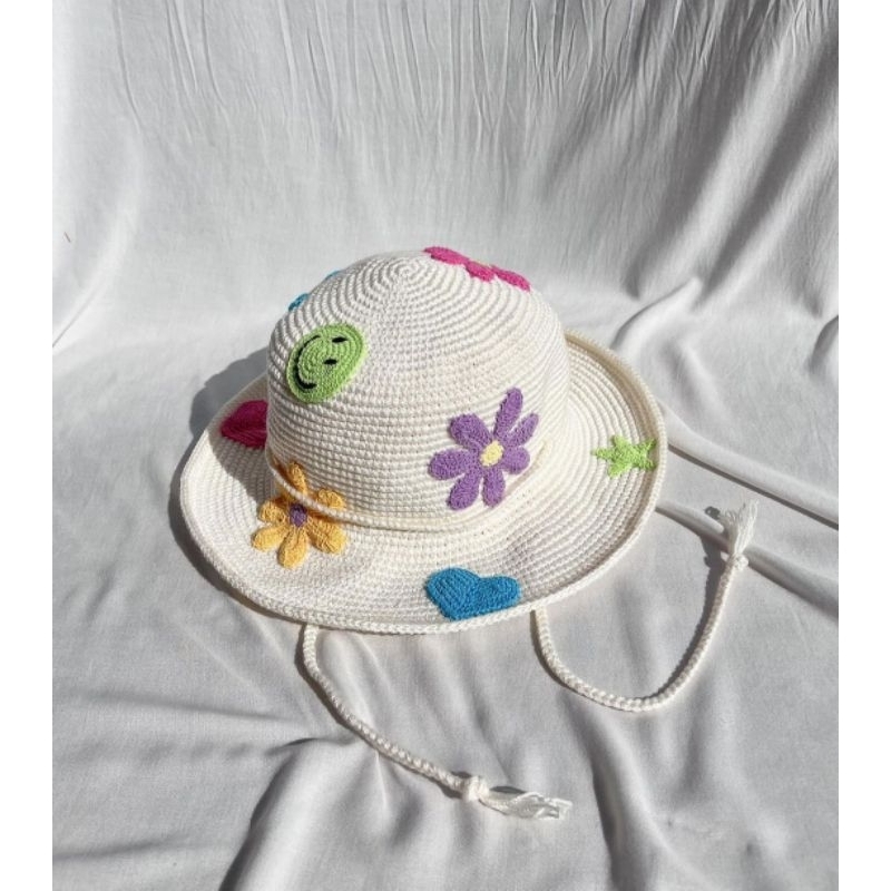 Jual Topi rajut happy beach | Shopee Indonesia