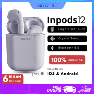 GROTIC Headset Bluetooth inpods 12 TWS Macaron Earphone True Wireless Stereo HIFI Sentuh Earbud i12